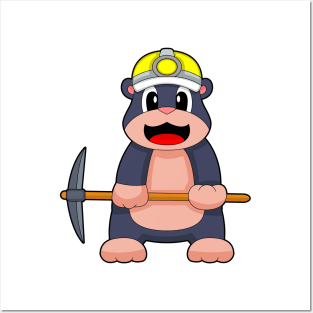 Mole Miner Pickaxe Mining Posters and Art